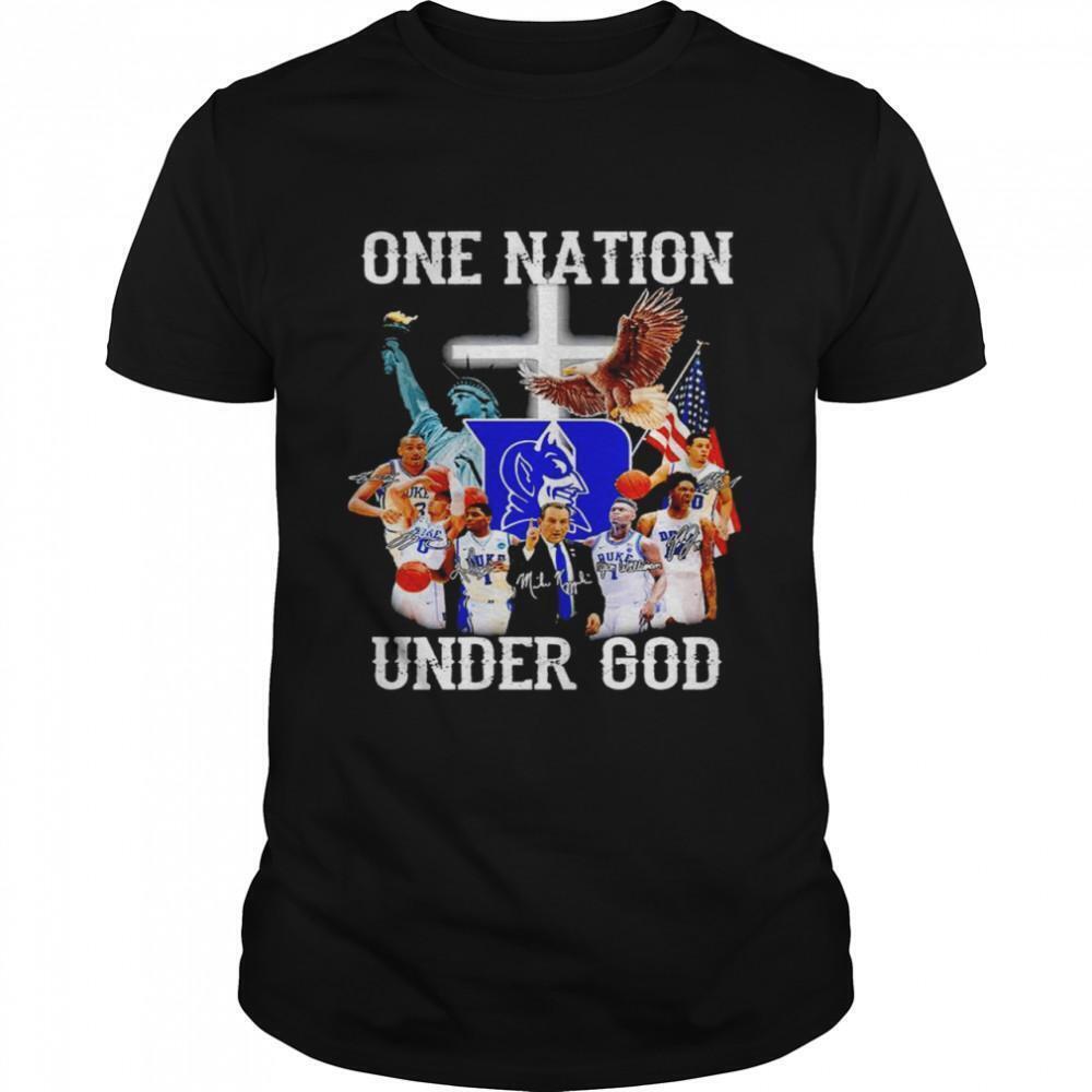 Duke Blue Devils One Nation Under God Signatures Tshirt